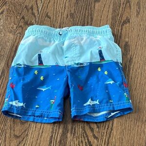 Carter's Blue Lighthouse and Shark Print Shorts